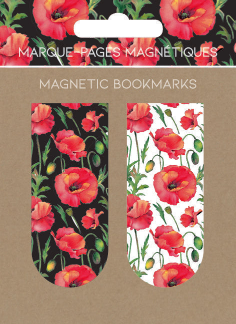 MARCAPAGINAS MAGNETICOS MOTIF FLEURS ROUGES FLORES ROJAS | 6 UNIDADES | (PICTURA) Imagen principal del producto