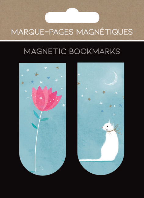 MARCAPAGINAS MAGNETICOS CHAT AVEC FLEUR FLORES Y GATOS | 6 UNIDADES | (PICTURA) Imagen principal del producto