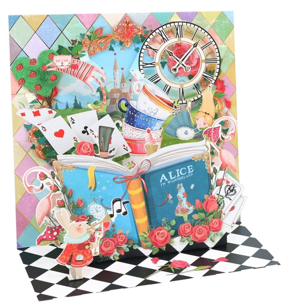 Tarjeta Felicitación 3D Pop-up Alicia País de las Maravillas PICTURA