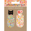 Marcapáginas magnéticos gato negro y flores, pack 6 unidades