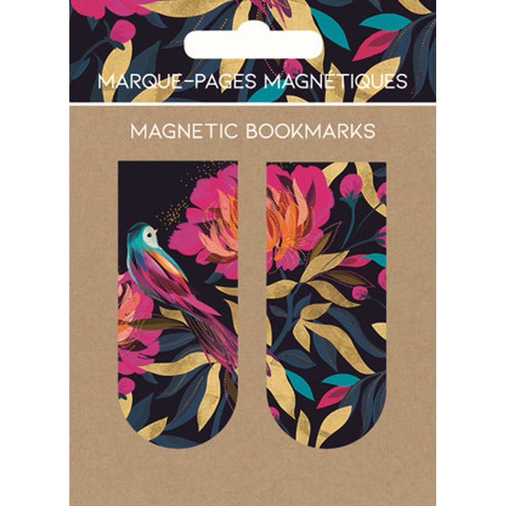 Marcapáginas magnéticos Pájaro y Peonías Pictura, pack de 6