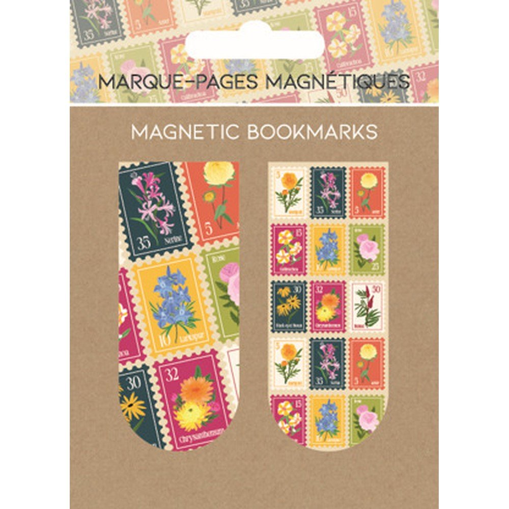 Marcapáginas magnéticos Sellos Florales, pack 6 unidades