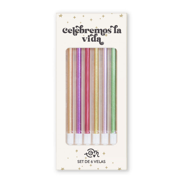 KIT DE 6 VELAS COLORIDAS PARA CELEBRAR | THE GREAT MOUSTACHE | 1 UNIDAD | 7427246047522 Imagen principal del producto