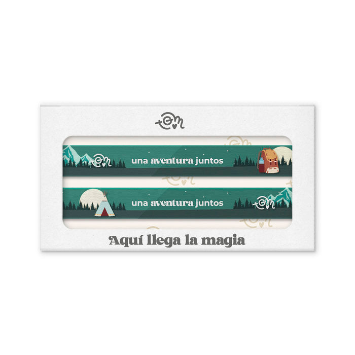 PACK 2 PULSERAS TELA UNA AVENTURA JUNTOS | THE GREAT MOUSTACHE | 1 UNIDAD | 7427246047904 Imagen principal del producto