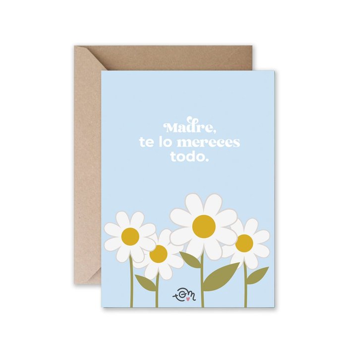 TARJETA - MADRE TE LO MERECES TODO + SOBRE KRAFT | THE GREAT MOUSTACHE | 1 UNIDAD | 7427246048123 Imagen principal del producto
