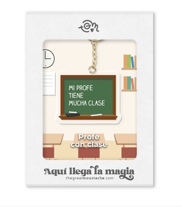 LLAVERO METACRILATO MI PROFE TIENE MUCHA CLASE | THE GREAT MOUSTACHE | 1 UNIDAD | 7427246048192 Imagen principal del producto