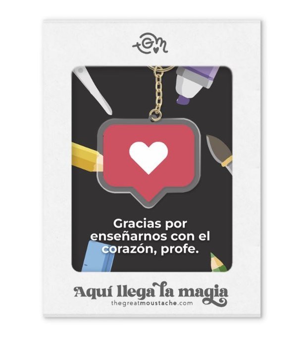 Llavero Metacrilato Gracias por Enseñar con el Corazón Marca The Great Moustache Imagen principal del producto