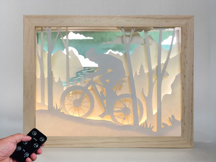 LAMPARA BIG MADERA CICLISMO DE MONTAÑA 210X165X55 MM | LAMPARAS MEDITERRANEAN | 1 UNIDAD | 7427255215752