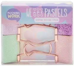 Pinzas Pala Purpurina Pastel MOOVING Pack 4 para manualidades y oficina