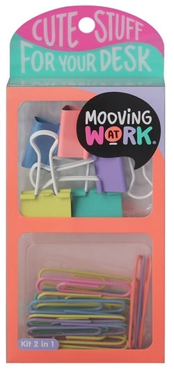 Clips y Pinzas Mooving Kit Naranja 2 en 1 para Oficina y Manualidades