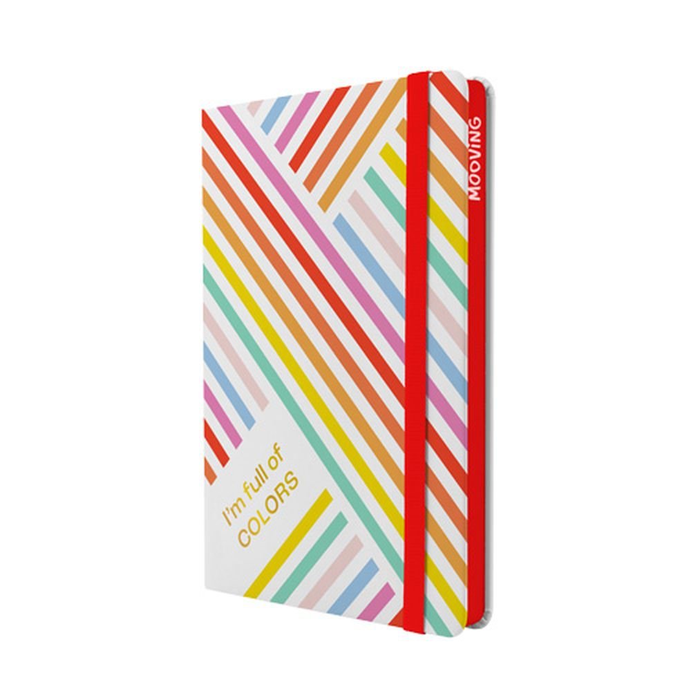 Cuaderno A5 114 Hojas Canto Tintado con Goma Tapa Dura Surt. MOOVING PAPER Imagen principal del producto