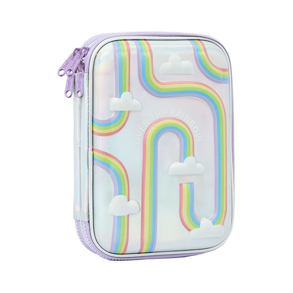 Plumier Doble Cremallera Rigido Eva Rainbow Mooving Paper