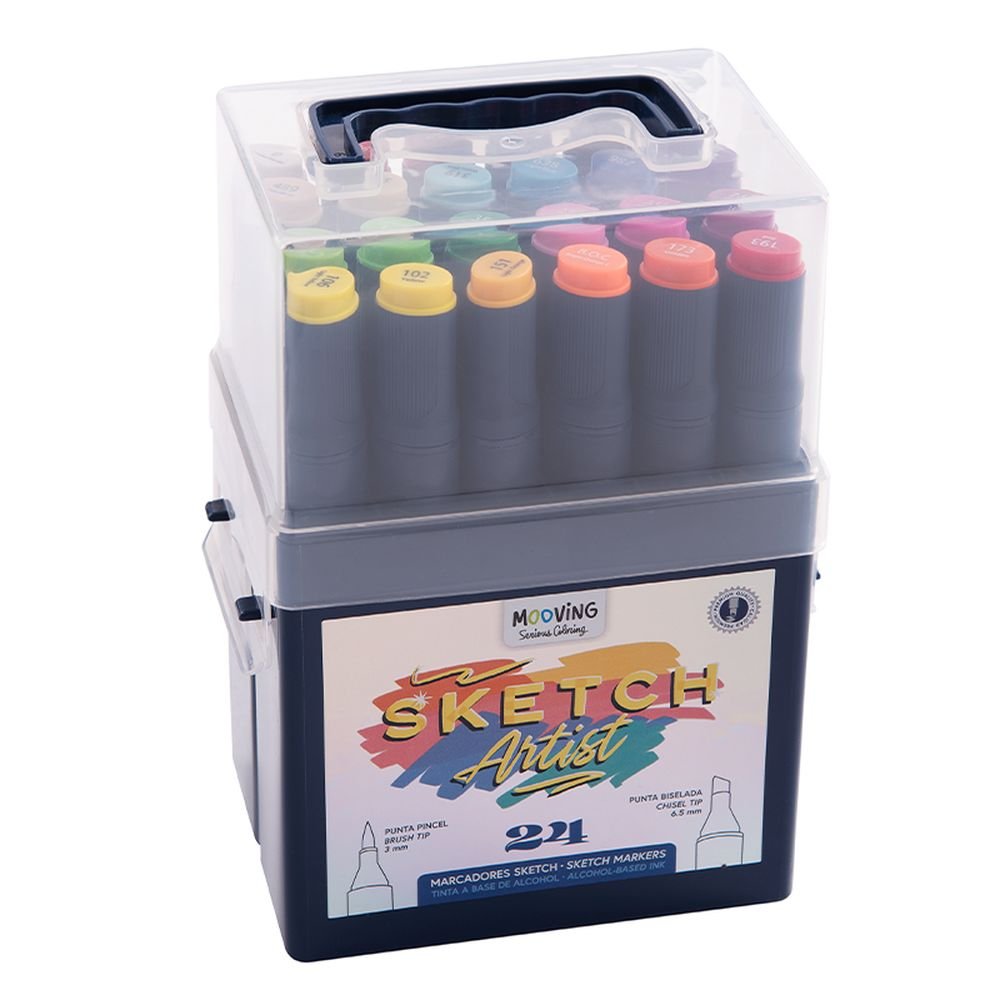 Caja 24 Marcadores Sketch Doble Punta Mooving Paper EU S.L