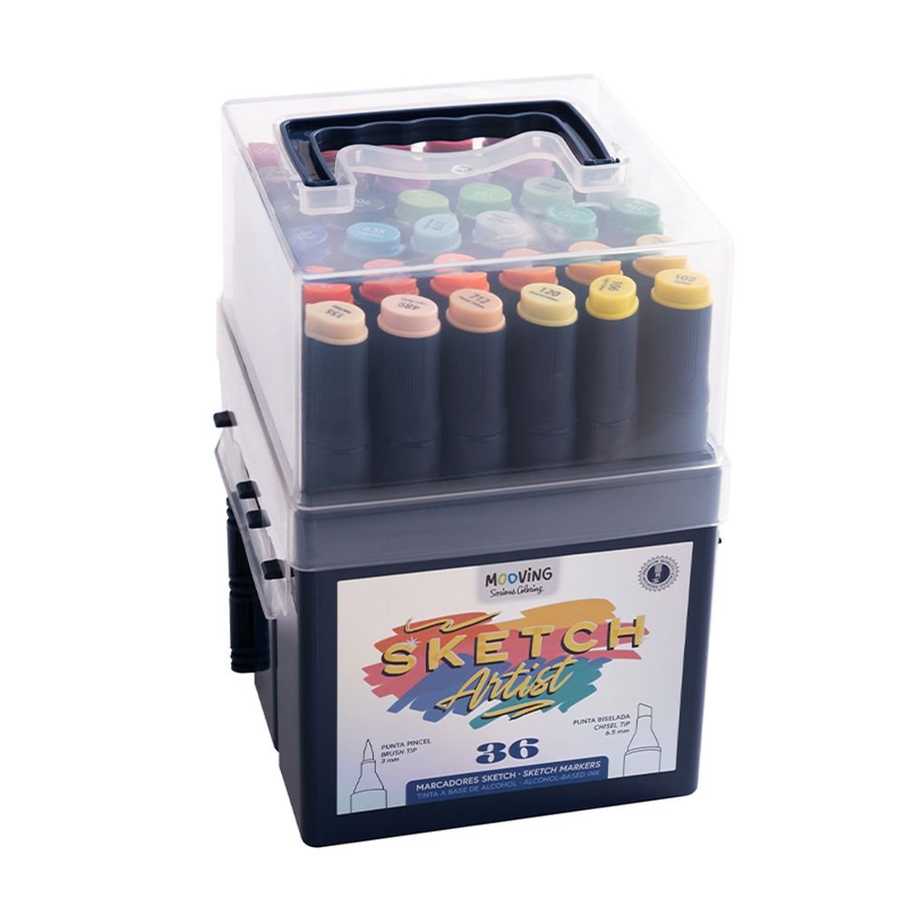 Caja 36 Marcadores Sketch Doble Punta Mooving Paper EU S.L