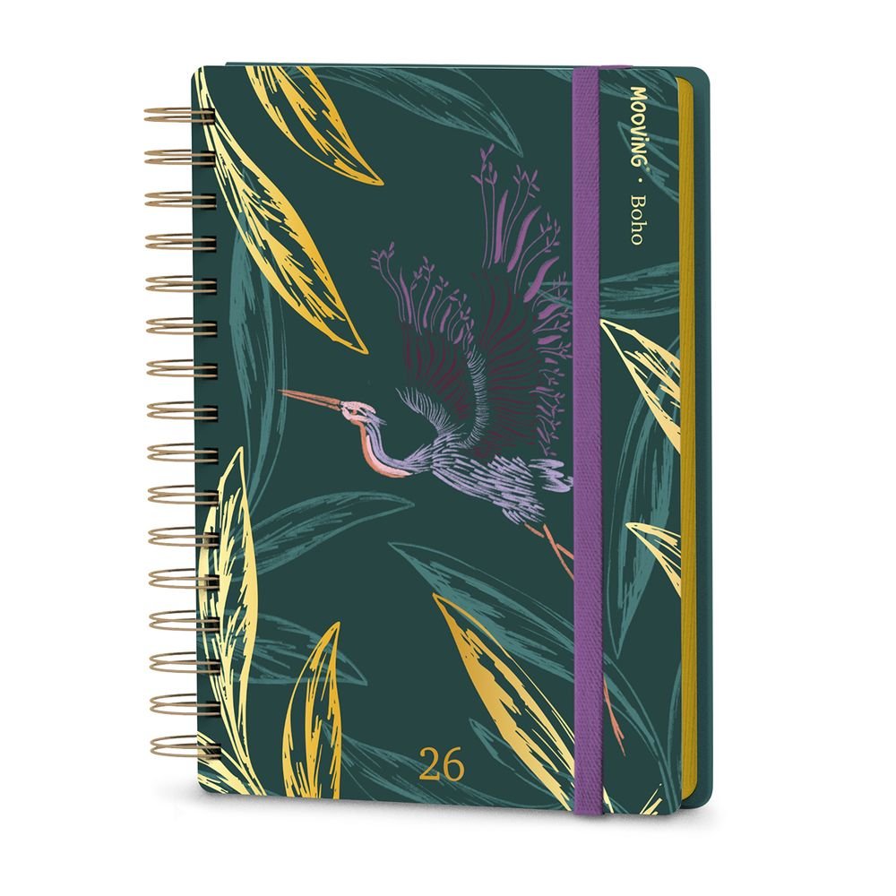 Agenda Anual Espiral 2D/P Boho Green 2 Mod. Surtidos Marca Mooving Agendas Imagen principal del producto