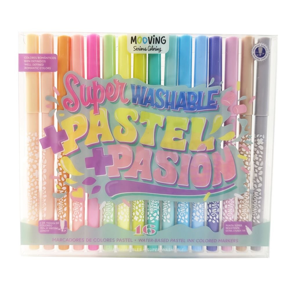 Set 16 rotuladores super washable pastel Mooving Paper Imagen principal del producto