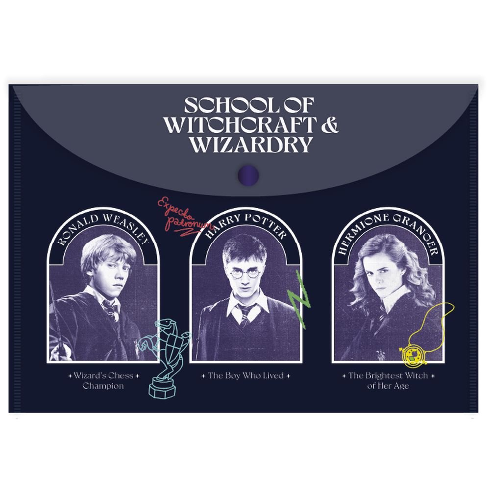 Sobre portadocumentos con botón A5 Harry Potter, 10 unidades