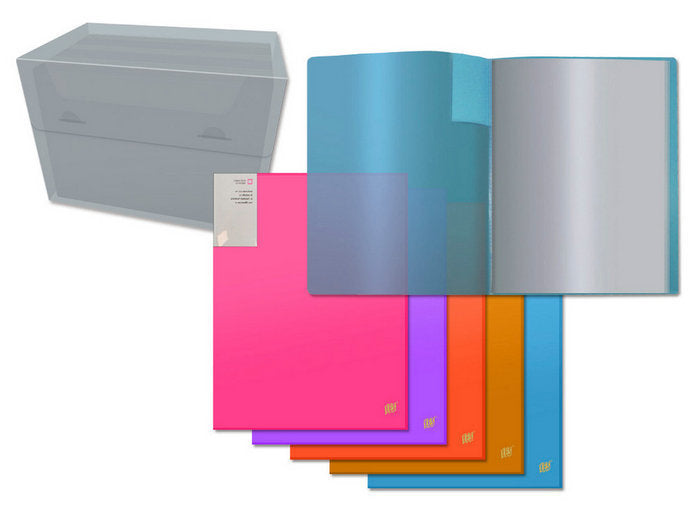 CARPETA A4 PP NEON 20 FUNDAS TRANSPARENTE | 6 UNIDADES | (YES) Imagen principal del producto