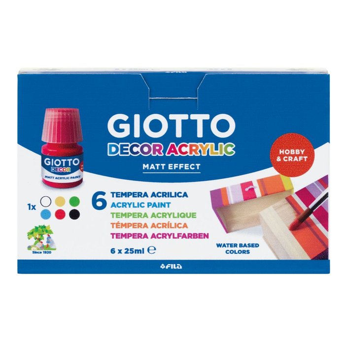 TEMPERA ACRILICA GIOTTO DECOR 25 ML ESTUCHE 6 UD | 1 UNIDADES | (GIOTTO)