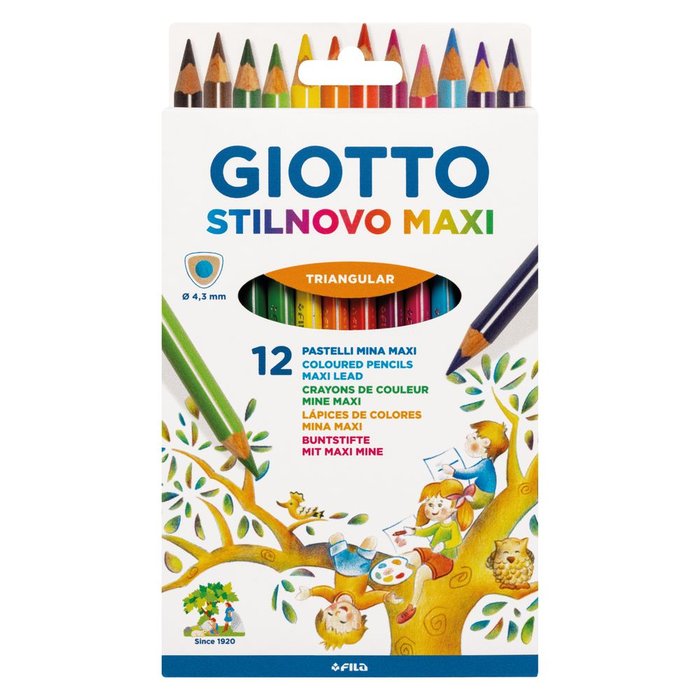 LAPIZ GIOTTO STILNOVO MAXI 12 COLORES SURTIDOS | 1 UNIDADES | (GIOTTO)