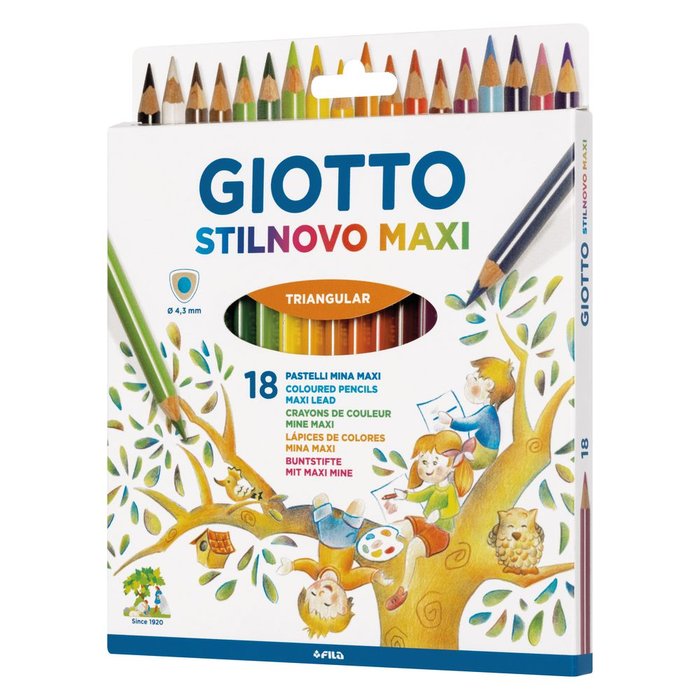 LAPIZ GIOTTO STILNOVO MAXI 18 COLORES SURTIDOS | 1 UNIDADES | (GIOTTO)