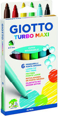 Rotulador Giotto Turbo Maxi 6 Colores Surtidos | Fila | Pack 10 Unidades