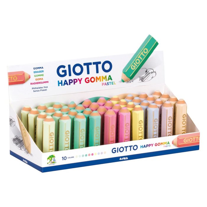 Expositor 40 Goma Giotto Happy Pastel Imagen principal del producto