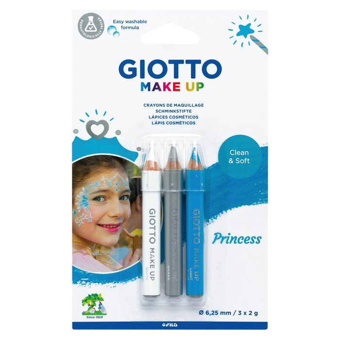 MAQUILLAJE LAPIZ GIOTTO MAKE UP BLISTER 3 COLORES PRINCESA | 1 UNIDADES | (GIOTTO) Imagen principal del producto