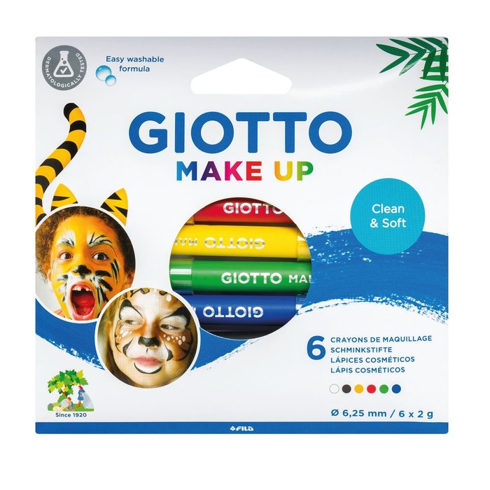 MAQUILLAJE LAPIZ GIOTTO MAKE UP 6 COLORES CLASICOS | 1 UNIDADES | (GIOTTO) Imagen principal del producto