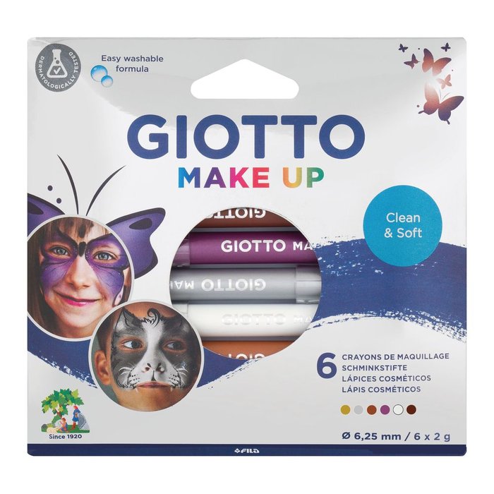 MAQUILLAJE LAPIZ GIOTTO MAKE UP 6 COLORES METALIZADOS | 1 UNIDADES | (GIOTTO) Imagen principal del producto