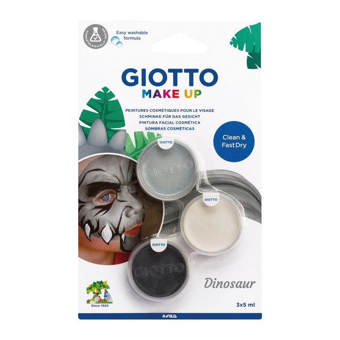MAQUILLAJE GIOTTO MAKE UP 5 ML BLISTER 3 COLORES DINOSAURIO | 1 UNIDADES | (GIOTTO) Imagen principal del producto