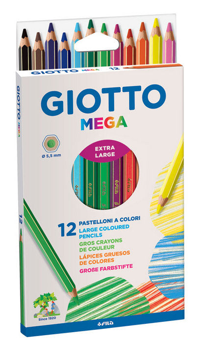 LAPIZ GIOTTO MEGA 12 COLORES SURTIDOS | 6 UNIDADES | (GIOTTO)