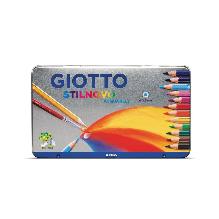 LAPIZ DE COLOR GIOTTO STILNOVO ACQUARELL ESTUCHE METAL 12 UD | 1 UNIDADES | (GIOTTO) Imagen principal del producto