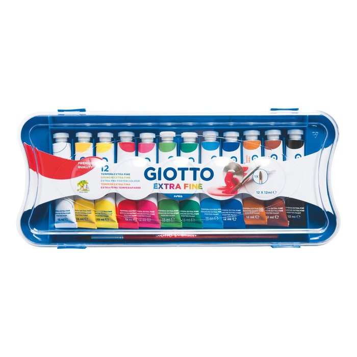 Estuche 12 Tubos Gouache Giotto 12 ml Colores Surtidos