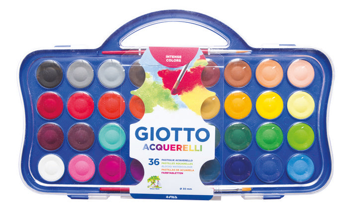 Giotto Acuarelas 30 mm Estuche 36 unidades con 2 pinceles