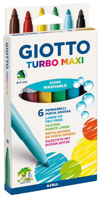 Estuche 6 Rotuladores Giotto Turbo Maxi Superlavables Imagen principal del producto