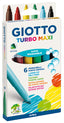 Estuche 6 Rotuladores Giotto Turbo Maxi Superlavables