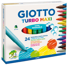 Rotulador Giotto Turbo Maxi Grueso 24 Colores Surtidos | Fila | Pack 1 Unidades