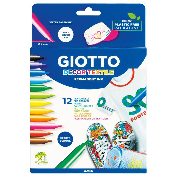 Rotulador Giotto C/12 Col Textile | Fila | Pack 1 Unidades