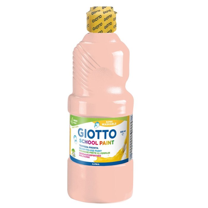 Bote de tempera escolar Rosa Carne Giotto 500 ml