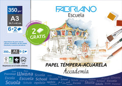 SOBRE PAPEL TEMPERA ACUARELA A3 350 G/M² 6H+2 GRATIS BLANCO | 1 UNIDADES | (SADIPAL)