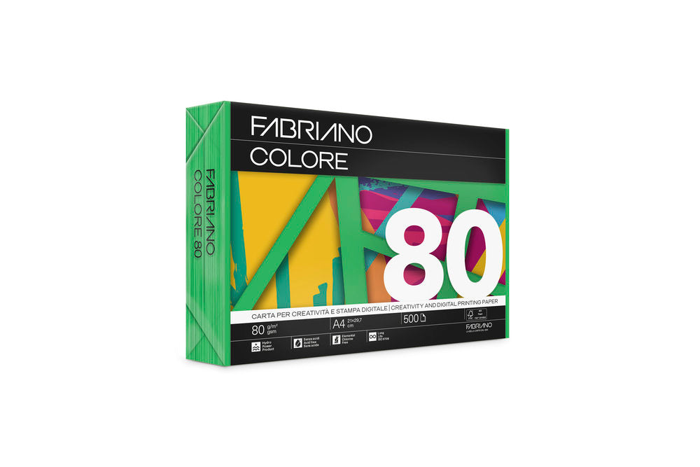 Paquete A4 500H 80G Fabriano Colore Verde
