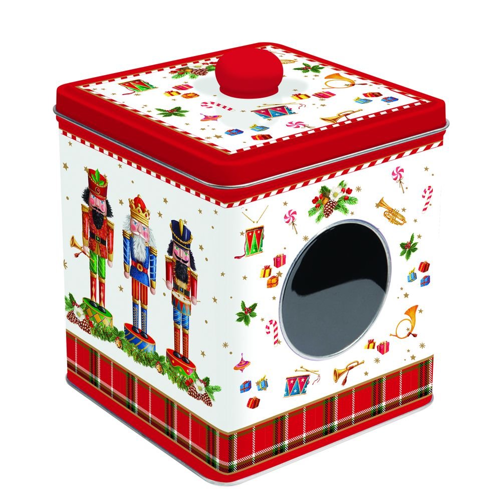 Caja Hojalata con Ventana Cascanueces Vintage 13x13x14,5 Easy Life