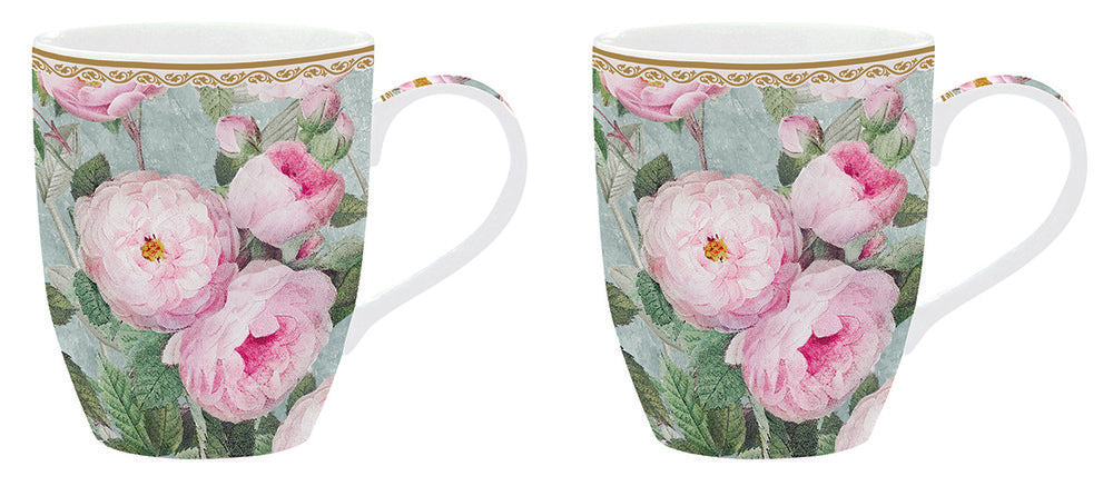 Set 2 tazas rosas 350 ml Roses in Bloom Easy Life