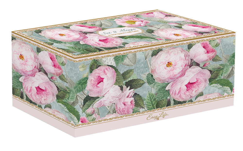 Set 2 tazas rosas 350 ml Roses in Bloom Easy Life