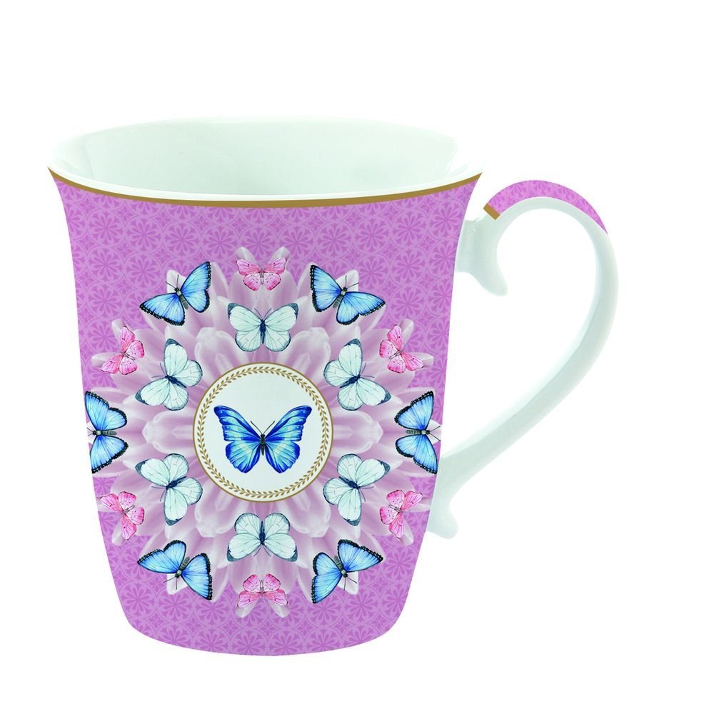 Taza Mariposa Rosa 275 ml en Caja Regalo Easy Life Imagen principal del producto