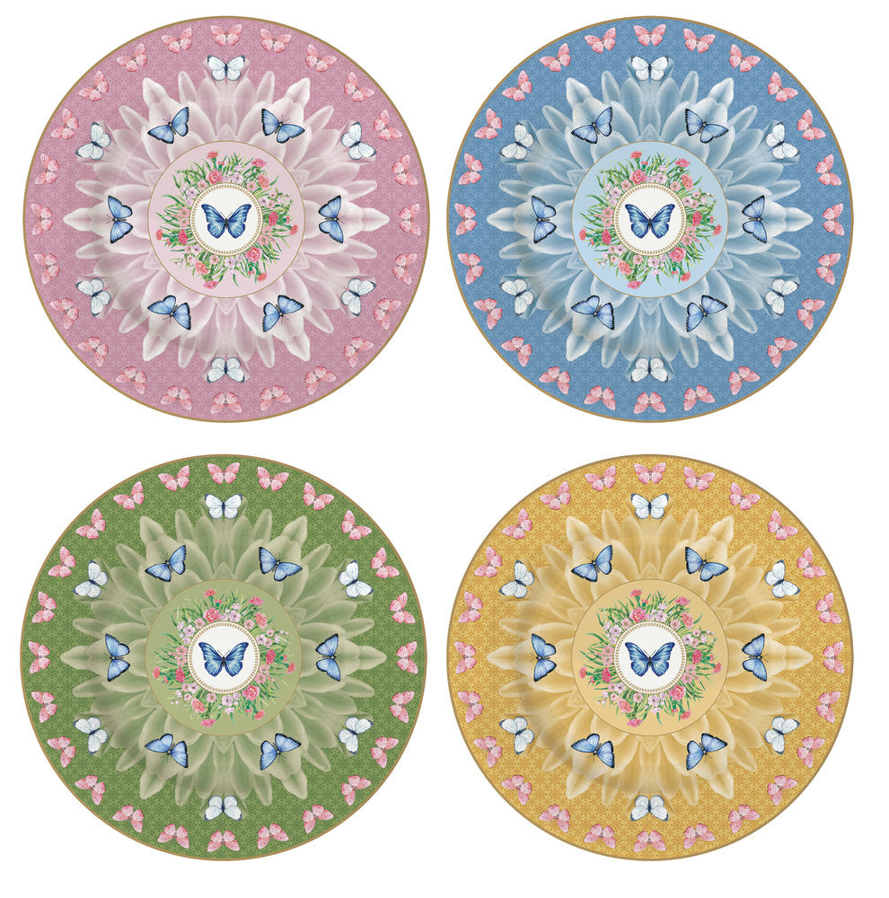 Set 4 Platos Postre Mariposas Spring Parade Easy Life