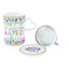 Taza con Infusor Porcelana Love 350 ML con Tapa en Caja Reg
