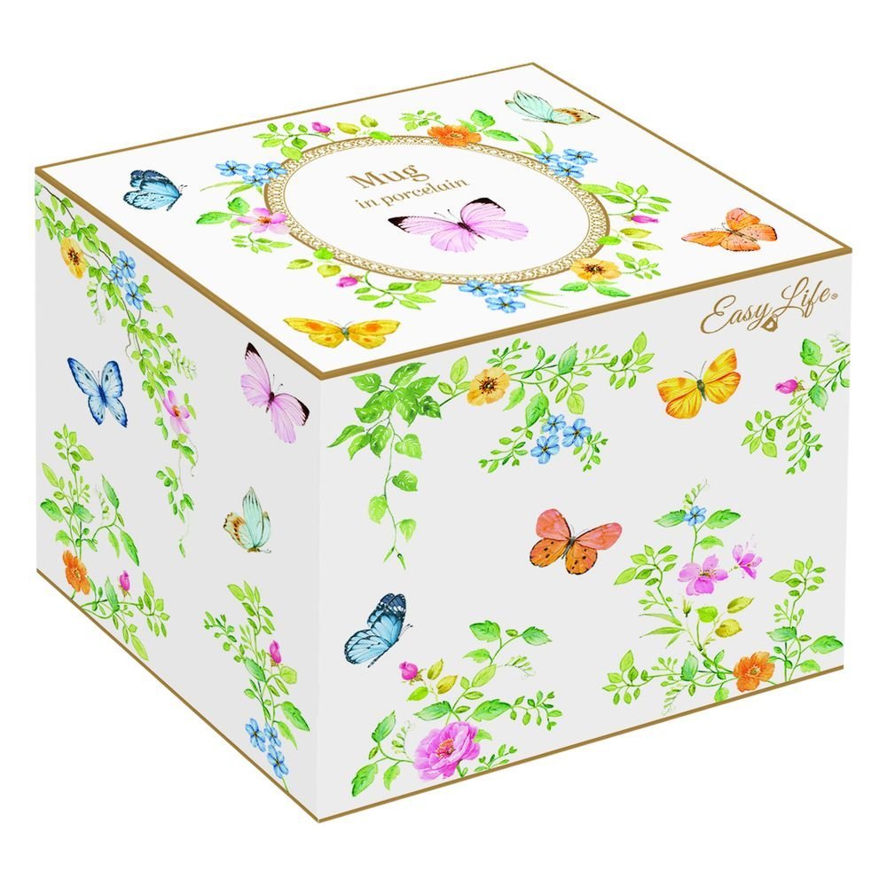 Taza porcelana Mariposas 350 ml Easy Life