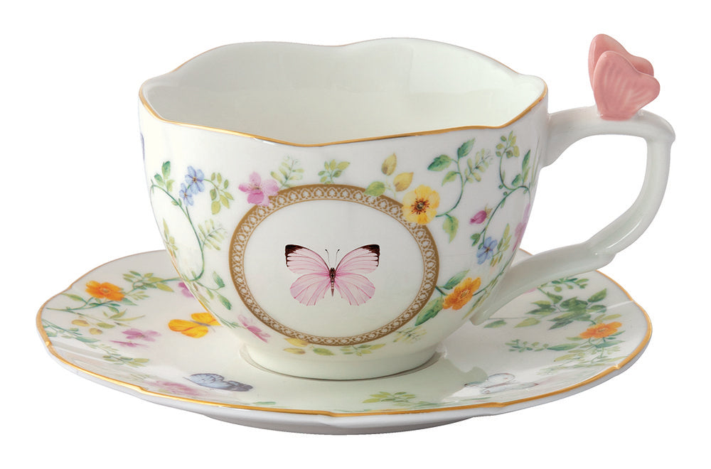 Taza Mariposa 240 ml con Plato Dancing Butterflies Easy Life Imagen principal del producto